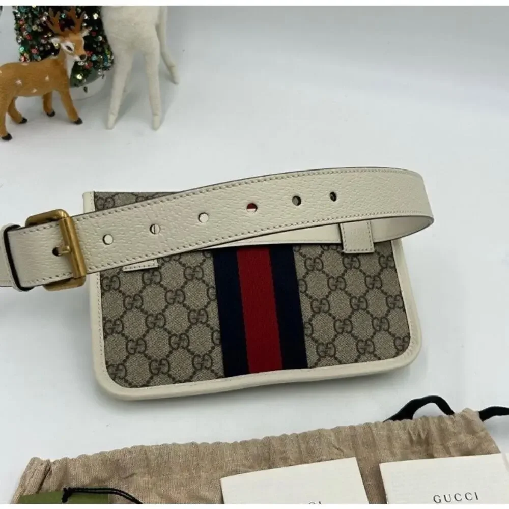 Women's Gucci brown/white GG canvas web
Ophedia Belt bag 80cm/32" adjustable - Picture 5 of 15